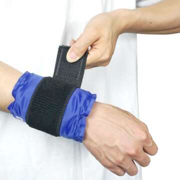 Ice Pack Wrap for Injuries, 2 Reusable Hot Cold Packs Alleviate Surgery Recovery, Joint Pain, Muscle...