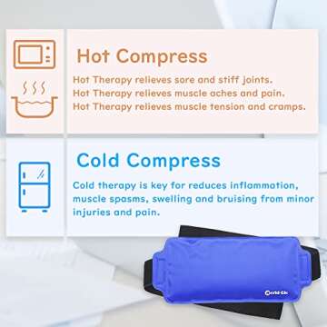 Ice Pack Wrap for Injuries, 2 Reusable Hot Cold Packs Alleviate Surgery Recovery, Joint Pain, Muscle Soreness and Inflammation - Adjustable & Flexible Therapy for Knees, Back, Elbows, Wrists and Legs