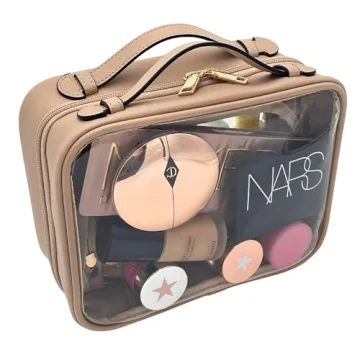 JAZD Clear Makeup Bag - Large Travel Organizer for Cosmetics