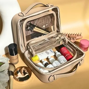 JAZD Clear Makeup Bag - Large Travel Organizer for Cosmetics