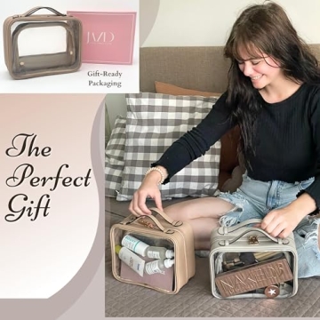 JAZD Clear Makeup Bag - Large Travel Organizer for Cosmetics