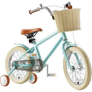 Girls' Kids Bike with Training Wheels & Basket