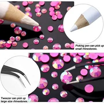 AUREHEN 10000PCs Multi-Size Jelly Rose AB Rhinestones