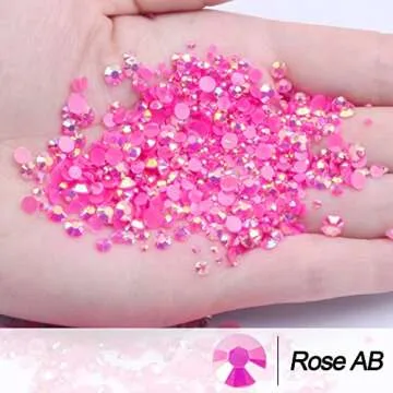AUREHEN 10000PCs Multi-Size Jelly Rose AB Rhinestones