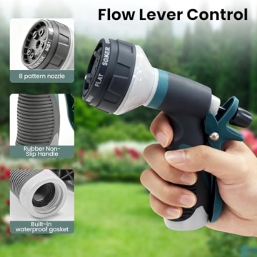Versatile AYURA Garden Hose Nozzle with 8 Spray Patterns
