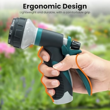 Versatile AYURA Garden Hose Nozzle with 8 Spray Patterns
