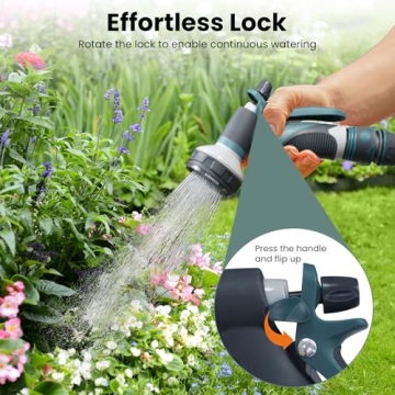Versatile AYURA Garden Hose Nozzle with 8 Spray Patterns