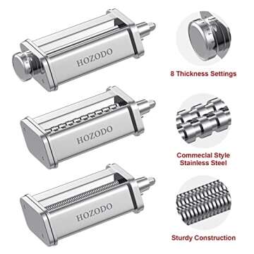 HOZODO Pasta Attachment for KitchenAid Mixer - Everything You Need for Fresh Pasta