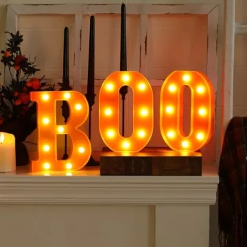 Buttools LED Marquee Halloween Letters BOO Indoor Decoration