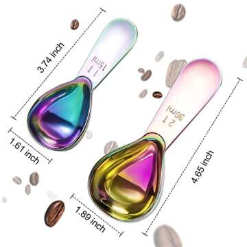 Stainless Steel Coffee Scoop 2-Piece Set for Coffee Lovers