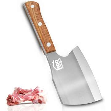 Heavy-Duty Meat Cleaver Knife with Pear Wood Handle