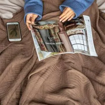 GLORY SEASON 100% Cotton Throw Blanket with Fringe Tassels