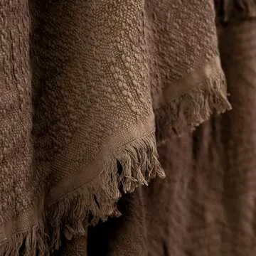 GLORY SEASON 100% Cotton Throw Blanket with Fringe Tassels
