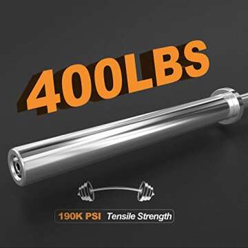 Elevens Olympic Barbell Weight Bar for Weightlifting, Bench Press Bar 7ft/6ft/5ft for Strength Training, Rated 700lbs/500lbs/400lbs Weight Capacity