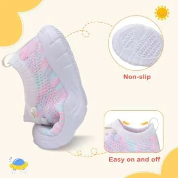 LeIsfIt Toddler Girls Boys Shoes Lightweight Sneakers Tennis Shoes Kids Slip on Shoes Breathable Barefoot Shoes Color Size 7