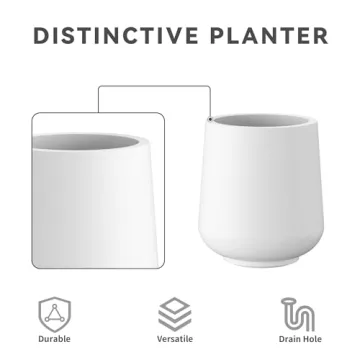 Kante Elegant Round Concrete Planters for Home and Garden