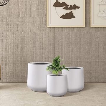 Kante Elegant Round Concrete Planters for Home and Garden