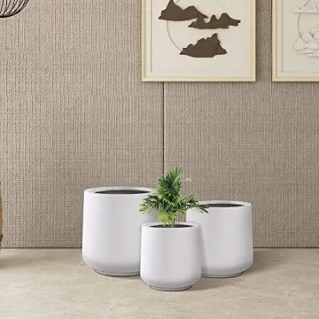 Kante Elegant Round Concrete Planters for Home and Garden