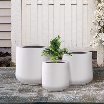Kante Elegant Round Concrete Planters for Home and Garden