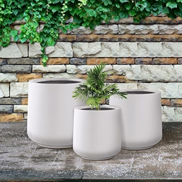 Kante Elegant Round Concrete Planters for Home and Garden