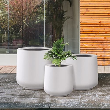 Kante Elegant Round Concrete Planters for Home and Garden