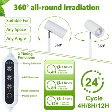 Full Spectrum Indoor Grow Lights with Timer and Height Adjustments