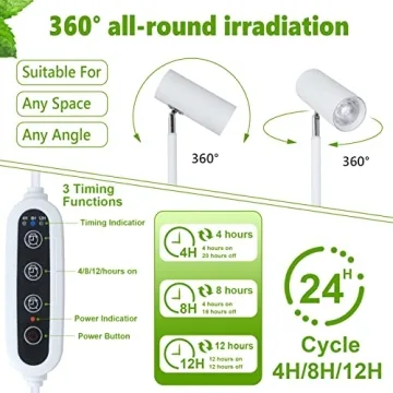 Full Spectrum Indoor Grow Lights with Timer and Height Adjustments