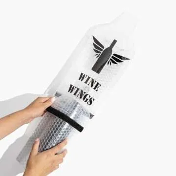 WINE WINGS - UPGRADED 4 Pack [8 pcs] Reusable Wine Bags for Travel, Leakproof Wine Bottle Protector Sleeves Carrier, Suitcase Airplane Cruise Car, Alcohol Liquor Case