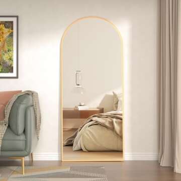 CASSILANDO Full Length Mirror 65" × 24", Floor Mirror,Standing Mirror, Against Wall for Bedroom,Dressing and Wall-Mounted Thin Frame Mirror… (Large Mirror-Gold, 65 x 24)