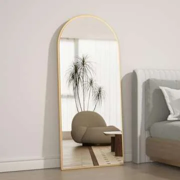 CASSILANDO Full Length Mirror 65" × 24", Floor Mirror,Standing Mirror, Against Wall for Bedroom,Dressing and Wall-Mounted Thin Frame Mirror… (Large Mirror-Gold, 65 x 24)