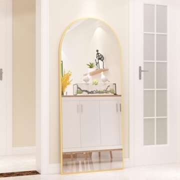 CASSILANDO Full Length Mirror 65" × 24", Floor Mirror,Standing Mirror, Against Wall for Bedroom,Dressing and Wall-Mounted Thin Frame Mirror… (Large Mirror-Gold, 65 x 24)