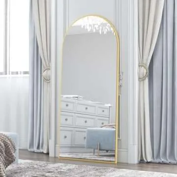 CASSILANDO Full Length Mirror 65" × 24", Floor Mirror,Standing Mirror, Against Wall for Bedroom,Dressing and Wall-Mounted Thin Frame Mirror… (Large Mirror-Gold, 65 x 24)