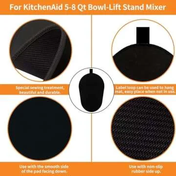 Sliding Mat for Kitchenaid Mixer with 2 Grey Kitchen Accessories, Mover Slider Mat Pad for 5-8 Qt Bowl-Lift Stand Mixer, Kitchen Appliance Slider Mat Compatible with Professional 600 Stand Mixer