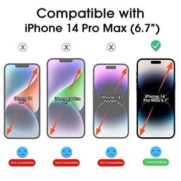 amFilm Screen Protector OneTouch for iPhone 14 Pro Max - Easy Installation & Full Coverage, 2 Pack