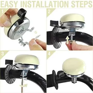 MARQUE Beach Cruiser Bike Bell – Classic Bicycle Bell Design for Adults and Kids with Traditional Ring Sound