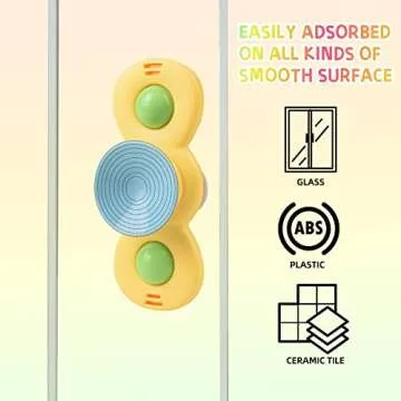 Suction Cup Spinner Toy for Baby 1 2 Year Old, 3PCS Spinner Sensory Toys for Toddlers 1 3, Cartoon Baby Fidget Spinners Toys 12 Months Kids, High Chair/Dining Table/Window/Travelling (Colorful)
