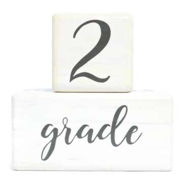 Premium Solid Wood Baby Milestone Age Blocks + Gift Box | Soft White Stained Natural Pine | Weeks Months Years Grade Newborn Photo Props | Perfect Pregnancy Gift and Keepsake, Month Photos