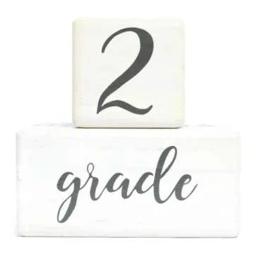 Premium Solid Wood Baby Milestone Age Blocks + Gift Box | Soft White Stained Natural Pine | Weeks Months Years Grade Newborn Photo Props | Perfect Pregnancy Gift and Keepsake, Month Photos