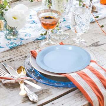 FALIZIFU 50 Pcs Light Blue Paper Plates 7 Inch Blue Dessert Plates Disposable Dinner Plates for Baby Shower Bridal Shower Birthday Party Supplies Disposable Paper Plates