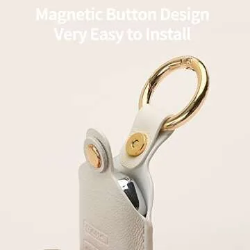 Bqepe Leather Key Fob Cover for Honda Models (White)