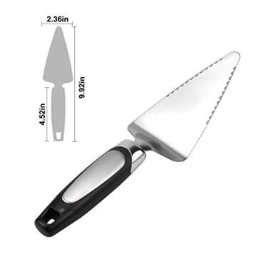 HQDeal Stainless Steel Pie Server Pizza Cake Cutter, Serrated Edges on Both Sides Suitable for Right...