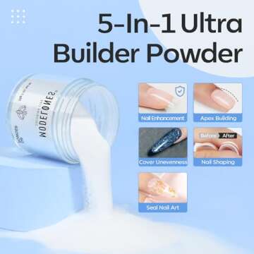 Modelones Dip Powder Clear Color, Nail Dipping Powder French Nail Art, 28+ Long-Lasting Build Powder...
