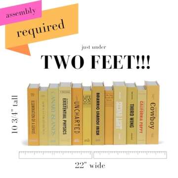 colorbloc 12 Decorative Faux Books, Fake Books for Bookshelf Decor, Fashion Coffee Table Books, Yell...