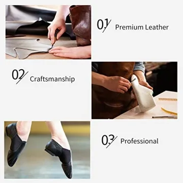 Stelle Jazz Shoes Unisex Leather Slip-On for Kids