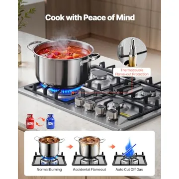 VEVOR 24 inch Stylish and Safe Gas Cooktop for Any Kitchen