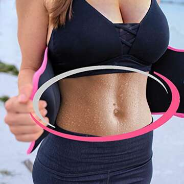 MeteorFIT Sweat Band Waist Trainer For Women 2-in-1 Corset Cincher Belt + Sweet Resistance Bands Set (SM)