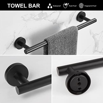 6-Piece Matte Black Bathroom Hardware Accessories Set