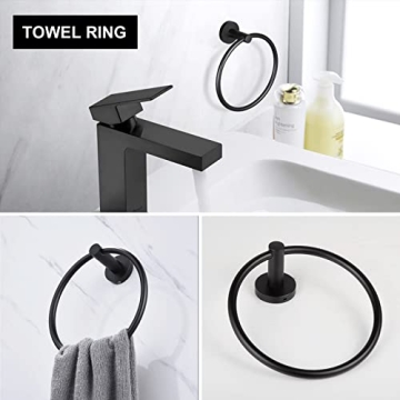 6-Piece Matte Black Bathroom Hardware Accessories Set