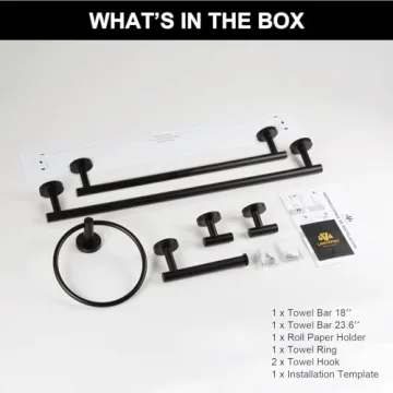 6-Piece Matte Black Bathroom Hardware Accessories Set