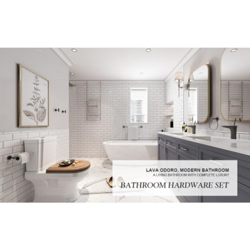 6-Piece Matte Black Bathroom Hardware Accessories Set